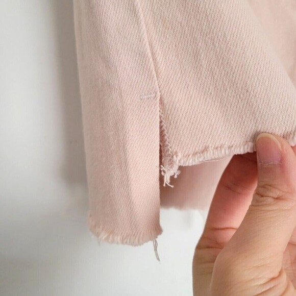 Aritzia Wilfred Free Distressed Tanit Pink Primrose Denim Jean Mini Skirt Size 2 - Picture 5 of 11